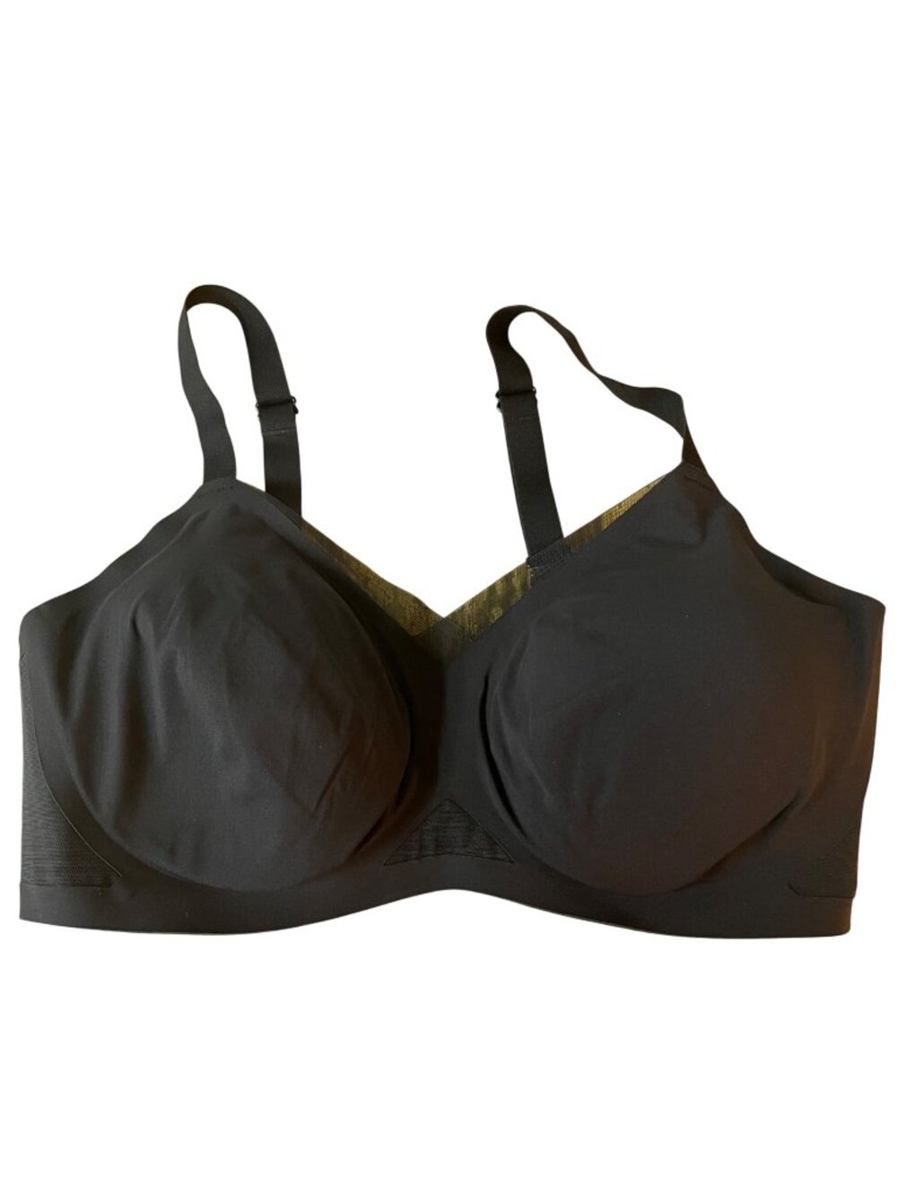 Honeylove Crossover Bra Black Sz 36D/DD (E) Wireless Comfort